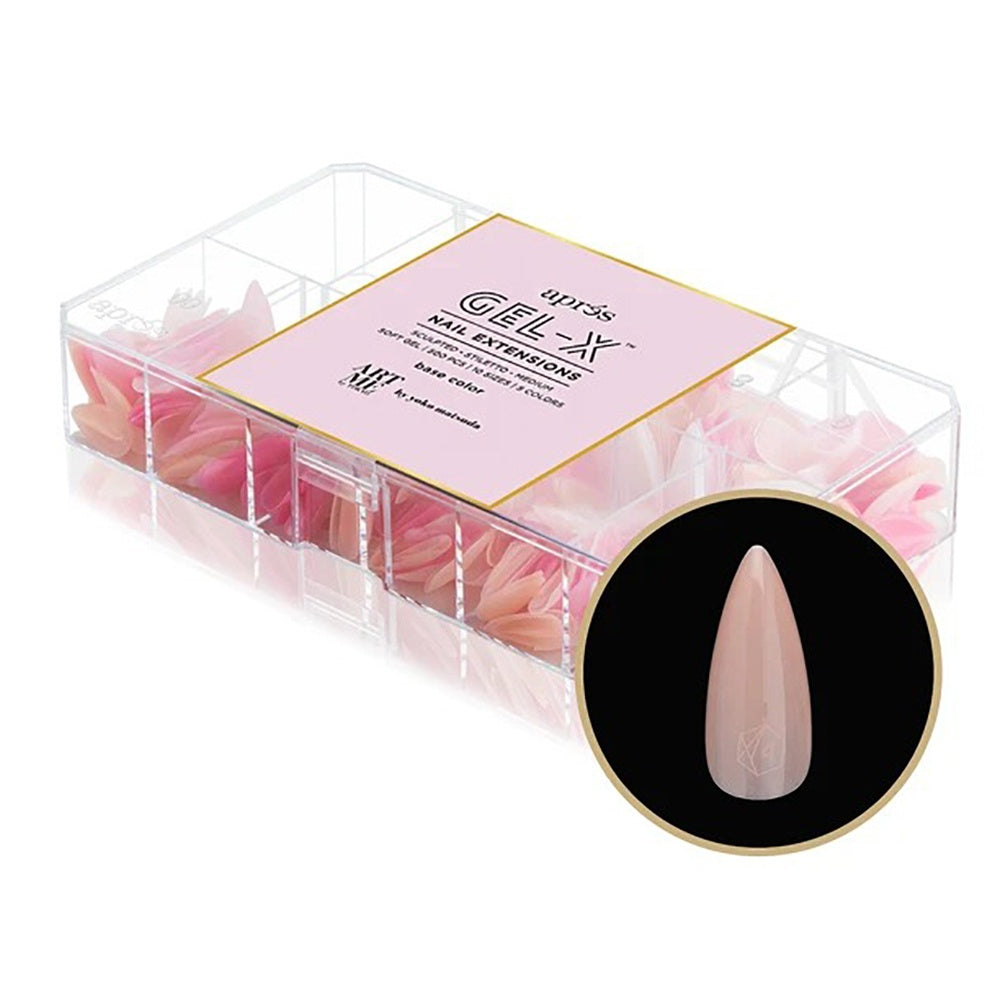 Apres Gel-X Tips B/C Sculpted Stiletto Med 500Pcs YO-B-SSTM