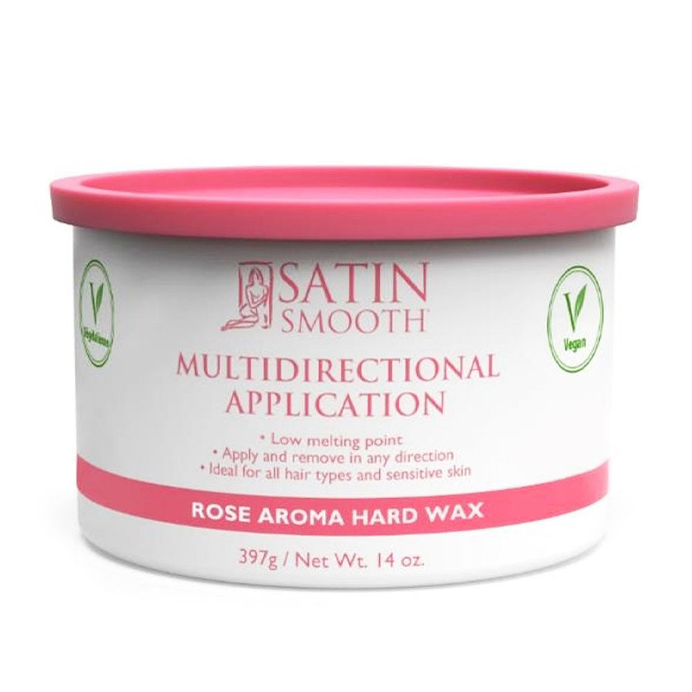 Satin Smooth Multi Application Hard Wax Rose Aroma 14oz