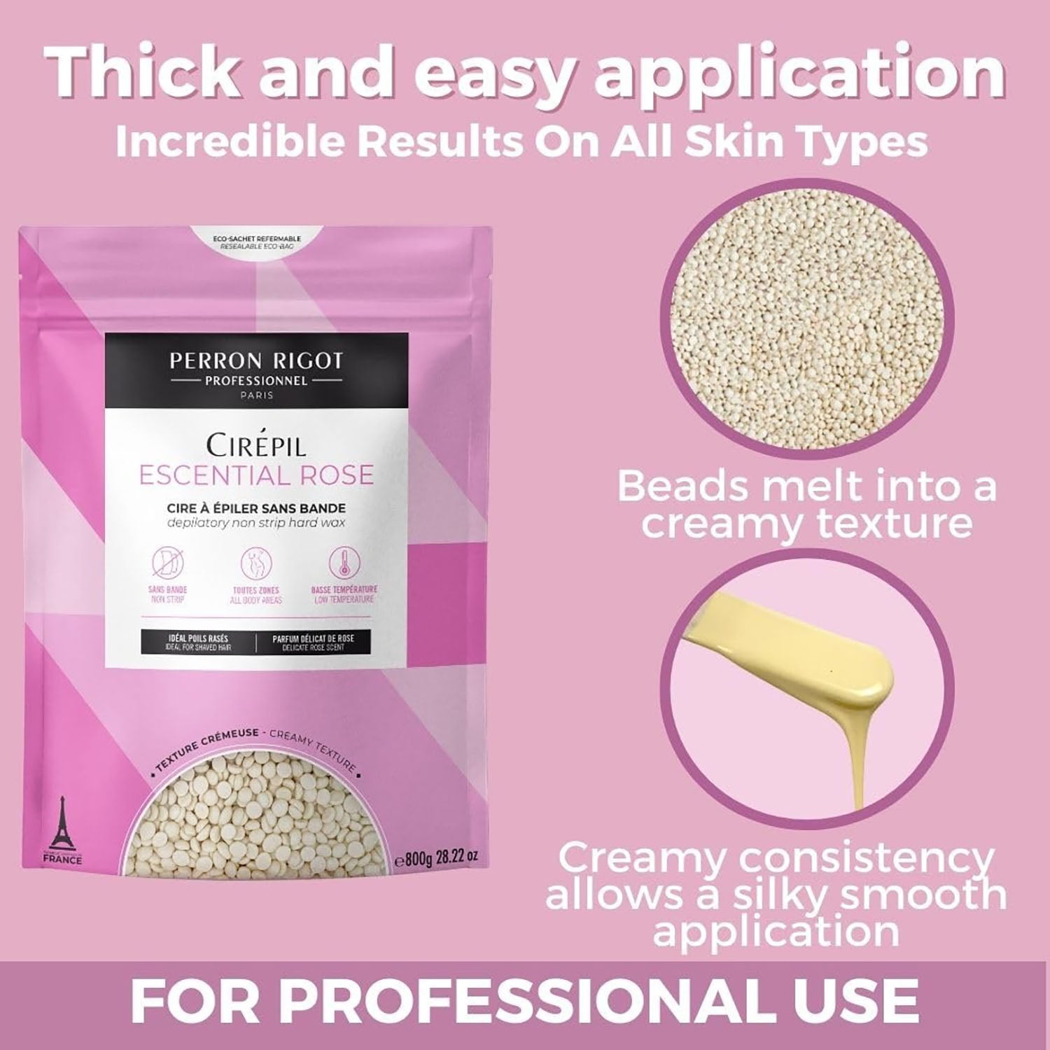 Cirepil Escential Rose Non Strip Wax Bead 800g 11008