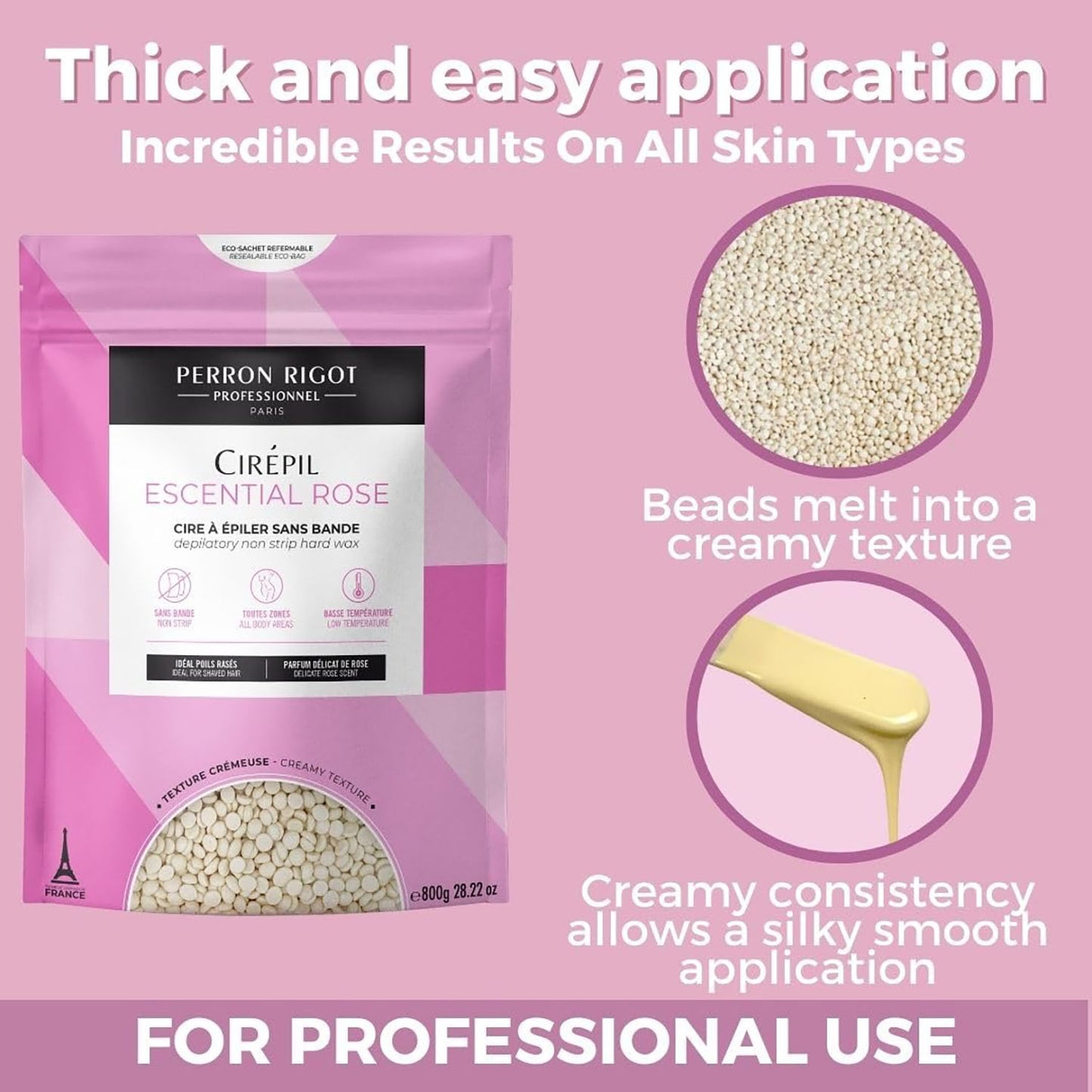 Cirepil Escential Rose Non Strip Wax Bead 800g 11008