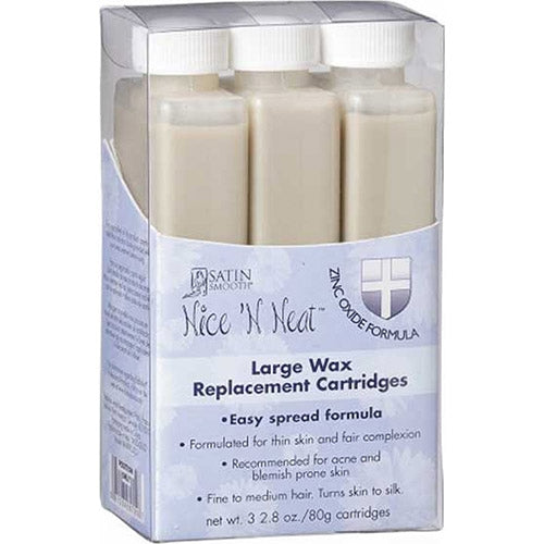 Satin Smooth Large Wax 3PK 2.8 oz/80g Catridges- Zinc Oxide