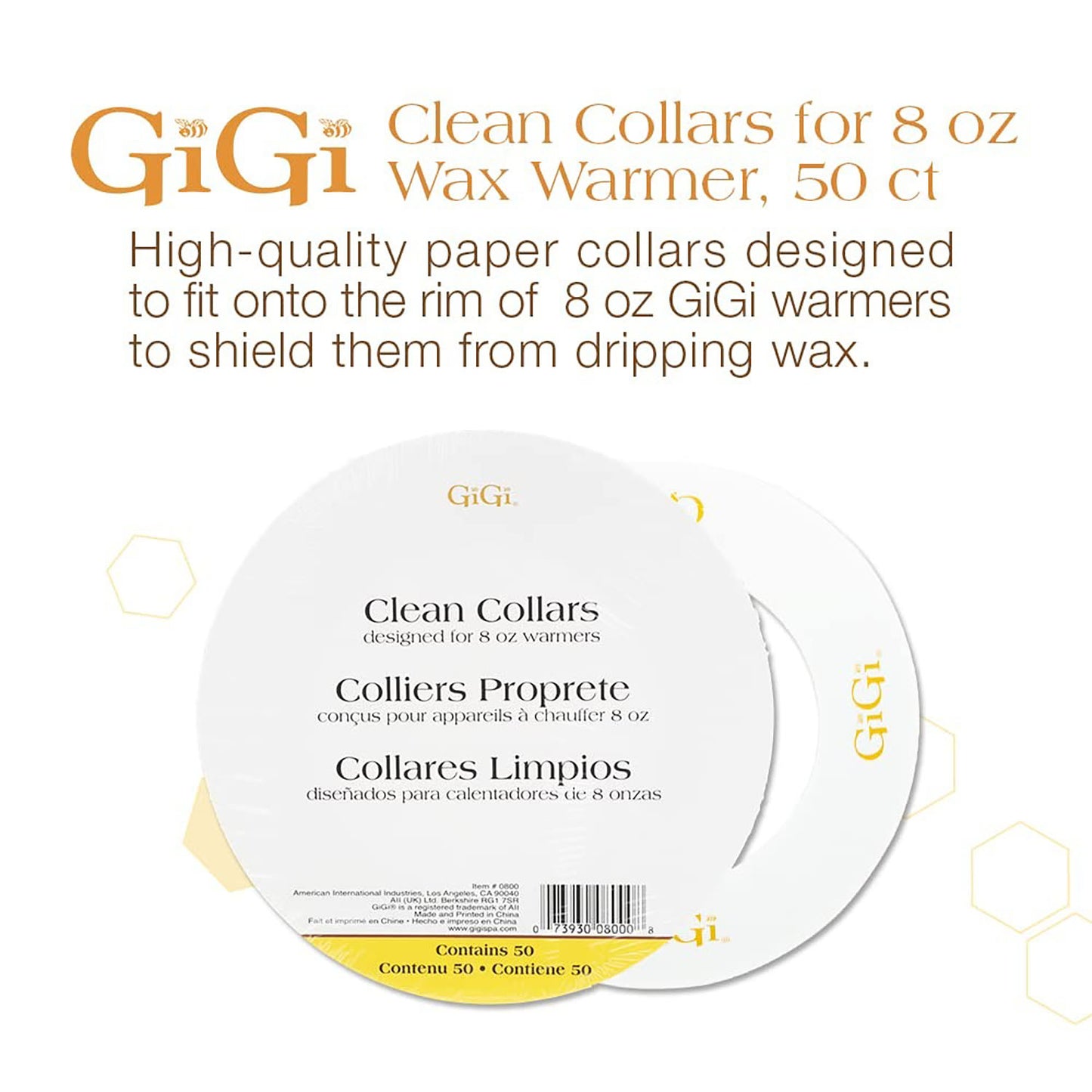 Gigi Clean Collars 50 ct. Designed for 8 oz Warmers 08000