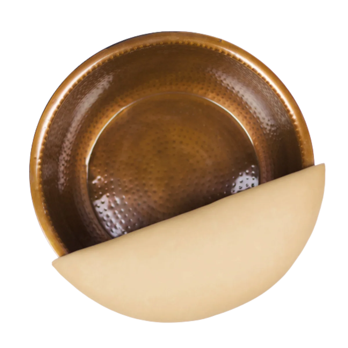 Noel Asmar Padded Footrest Hammered Metal-Cognac PB3103-LBRN