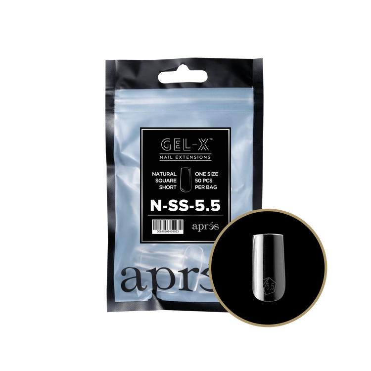 Apres Gel-X Individual Tips Natural Square Short 50PK NSS5.5