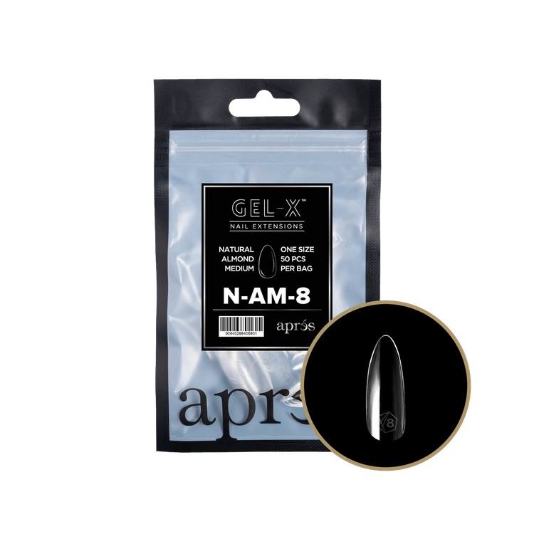 Apres Gel-X Tips Natural Almond Medium Refill Bag NAM8